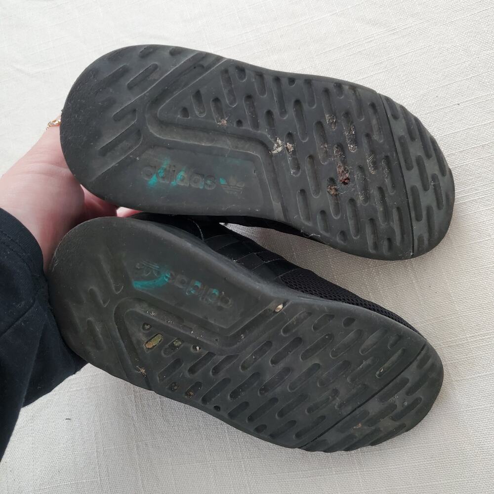 Adidas Black Tennis Shoes toddler 8 - Picture 3 of 7